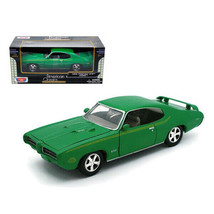 1969 Pontiac GTO Judge Green with Stripes 1/24 Diecast Model Car by Motormax - £28.30 GBP