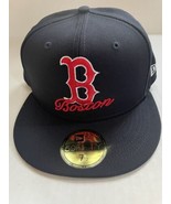 Boston Red Sox Dual Logo New Era 5950 Fitted Hat Sz 7 1/2 NWT Blue Rare! - £33.07 GBP