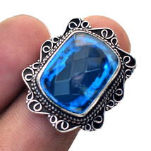 London Blue Topaz Vintage Style Gemstone Handmade Ring Jewelry 7.50&quot; SA 1612 - £5.18 GBP