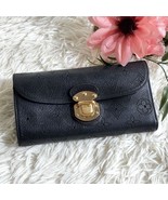 Louis Vuitton Mahina Leather Portefeuille Amelia Long Wallet Noir Black ... - $339.99