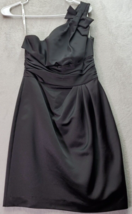 David&#39;s Bridal Mini Dress Womens Size 2 Black Polyester One Shoulder Back Zipper - £25.82 GBP