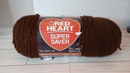 Red Heart Super Saver COFFEE Brown 7 oz 100% Acrylic Worsted Wt #4.No Dye Lot - $5.91