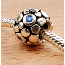 Pandora Blue CZ Bubbles Bead Charm in Sterling Silver 925 - £27.59 GBP