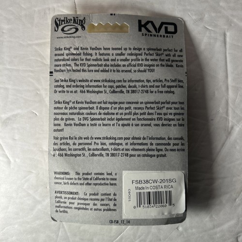Strike King KVD Spinnerbait FSB38CW-201SG Item image 4