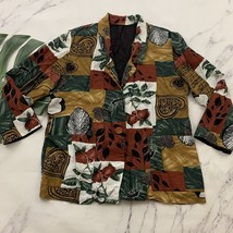 Barrie Stephens Womens Vintage Floral Blazer Size 12 Brown Red Leaves Ve... - £14.82 GBP