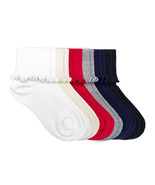 Jefferies Socks Girls School Uniform Seamless Ruffle Lace Cuff Crew Casu... - $16.99
