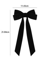 Black Velvet Bowknot Frenchy Girl Fashion Hair Clip - $73.11 MXN