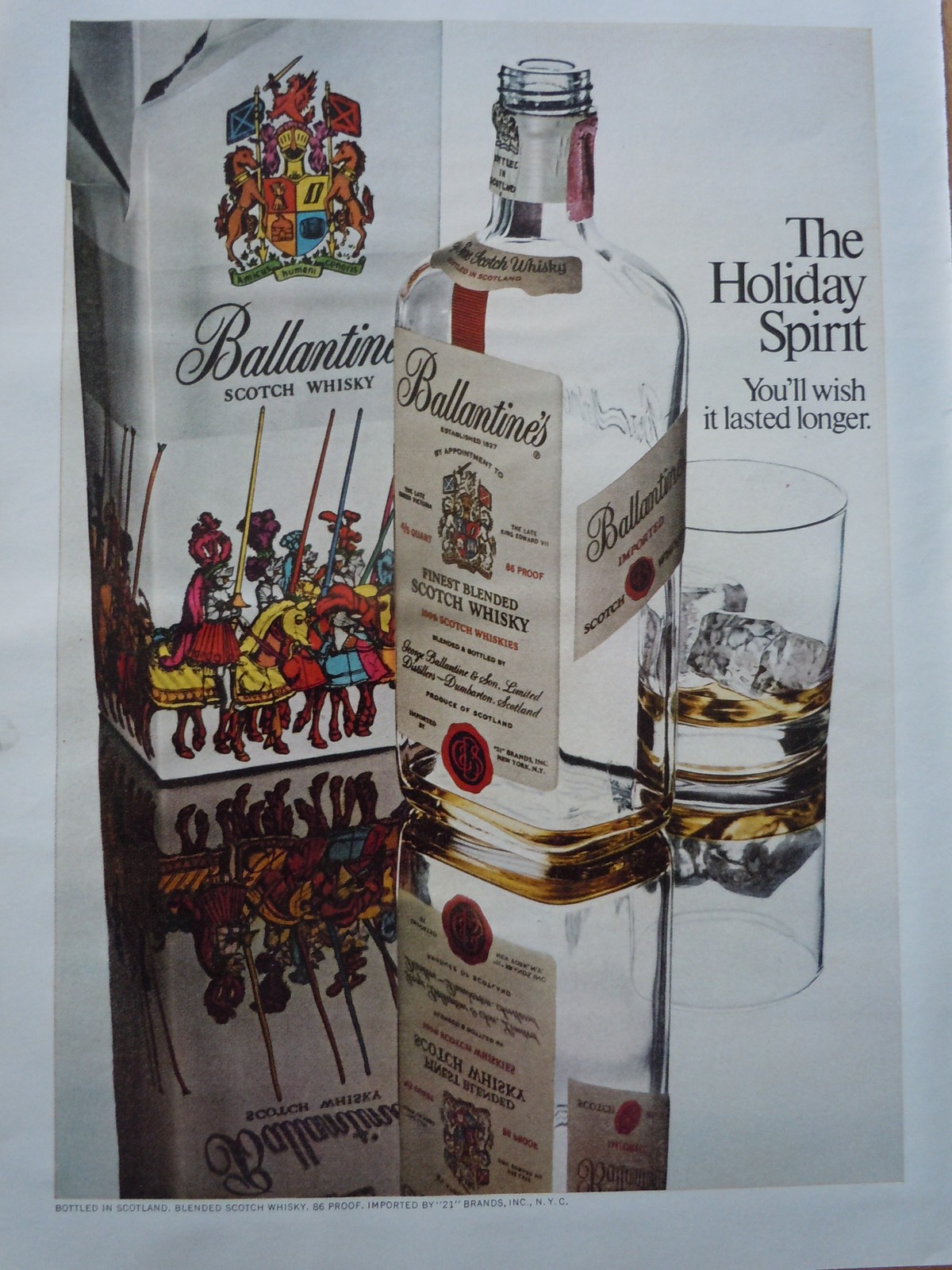 Ballantine Scotch Whisky The Holiday Spirit Print Magazine Advertisement... - $4.99