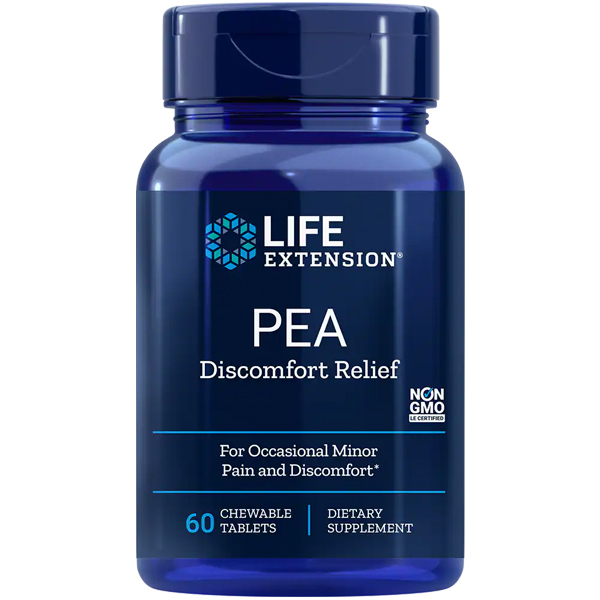Palmitoylethanolamide (PEA) 600mg 60 Chewables Life Extension Discomfort Relief - $22.54
