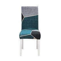 Anyhouz Chair Cover Blue Green Geometric Design Elastic Slipcover Dining... - $27.90