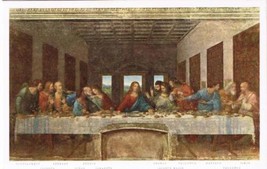 Art Postcard L&#39;Ultima Cena The Last Supper Leonardo da Vinci Milan Repet... - £2.35 GBP