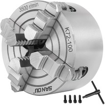 VEVOR K72-100 Lathe Chuck 4 Inch 4-Jaw,Lathe Chuck Independent Reversibl... - £62.57 GBP