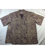 Samoa Island Tribal Unique Button Up Shirt 2X XX Length 32” - £22.23 GBP