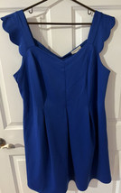 Dress Monteau Blue Size 2X Shell 92% Polyester Lining 100% Poly 15&quot; Across Back - £11.43 GBP