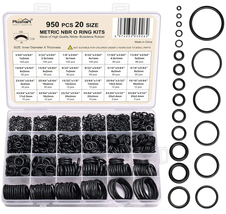 O Ring Kit, 950 Pcs Rubber O-Ring Assortment Kit,  20 Sizes Washer Gasket Set fo - $16.03