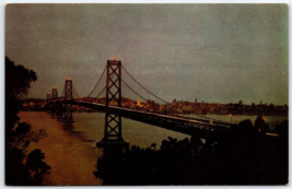 Postcard CA San Francisco Oakland Bay Bridge at Night Union Oil 76 Gasoline  - £4.15 GBP