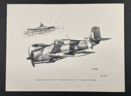 Henry Clark Art Print Gumman Martlet Fighter WW2 Aircraft 12 x 9 Inches - $19.79