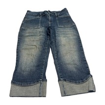 L.A. Blues Jeans Women&#39;s 6 Denim Stretch Classic Pockets Mid-Rise Cuffed Zip Fly - £16.74 GBP
