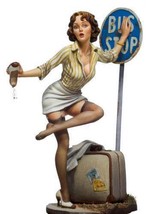 1/22 80mm Resin Model Kit Poker Beautiful Girl at the Bus Stop Pin Up Unpainted - £19.65 GBP