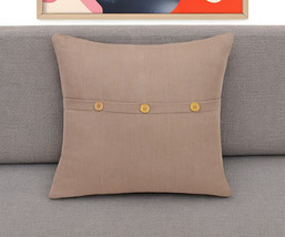 20" Brown Cotton Throw Pillow With Buttons - €70,44 EUR