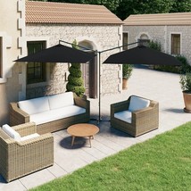 vidaXL Garden Parasol Black Powder-coated steel Large Foldable - $6,288.45 MXN