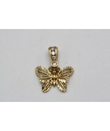 10K Yellow Gold Fancy Filigree Butterfly Pendant with Cubic Zirconias - $46.40