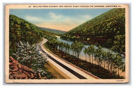 William Penn Highway Juanita River Lewistown Pennsylvania PA Linen Postcard Y13 - £2.29 GBP