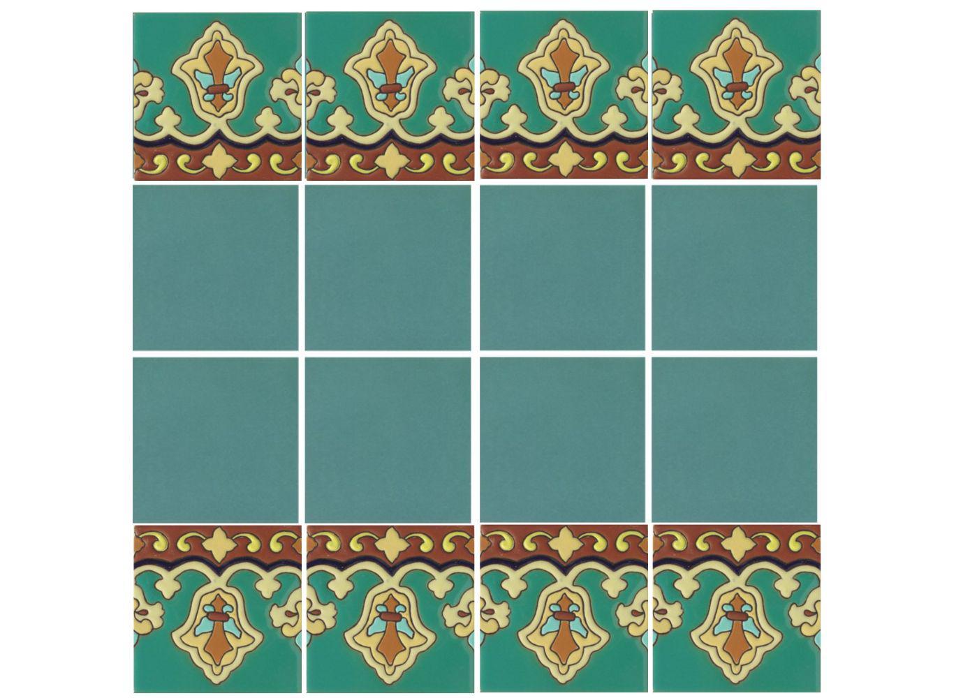 Ceramic High Relief Border  Tiles Handcrafted  - Malaga -  (you select t... - $189.00