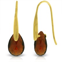 6.0 Carat 14K Solid Yellow Gold Fish Hook Earrings w/ Dangling Briolette Garnets - £311.90 GBP