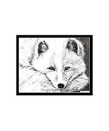 Arctic Fox Pen and Ink Print - £19.18 GBP