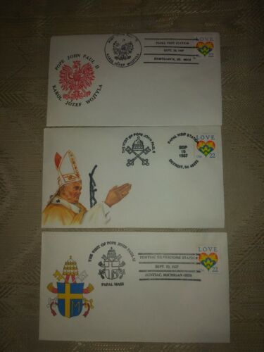 Primary image for Lot Of 3 Pope John Paul II Papal Visit Station Cancelled Stamp Envelope Detroit