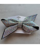 Black Suede Rhinestone Bling Coquette Bow Barrette - €11,08 EUR