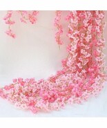 Artificial cherry blossom garland for sping wedding decor silk flowers vine - $4.99