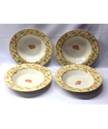 CHERI BLUM For 222 FIFTH Floral Rimmed 9&quot; Soup Bowl SAVANNAH  - EUC Set ... - $23.55