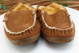 L.L. Bean Sz 5.5 M Brown Moccasin Leather Women Slippers - £15.53 GBP