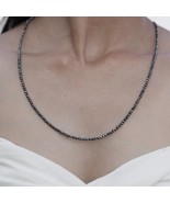 2.80 mm Black Diamond Beads Necklace 20 Inches Quality AAA ! - $205.70