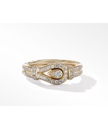David Yurman Thoroughbred Loop Ring in 18K Yellow Gold with Full Pavé Di... - $3,241.51 CAD