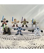 Star Wars Galactic Heroes Lot Of 7 Windu Luke Jango Fisto Kenobi Clone H... - £15.41 GBP