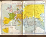1944 Denoyer Geppert Classroom Wall Map H16 Europe After 1815 Hard Folio... - $44.95