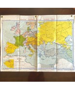 1944 Denoyer Geppert Classroom Wall Map H16 Europe After 1815 Hard Folio... - £35.10 GBP