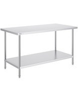 VEVOR Stainless Steel Prep Table, 30 x 60 x 34 Inch, Heavy Duty Metal Wo... - €482,31 EUR