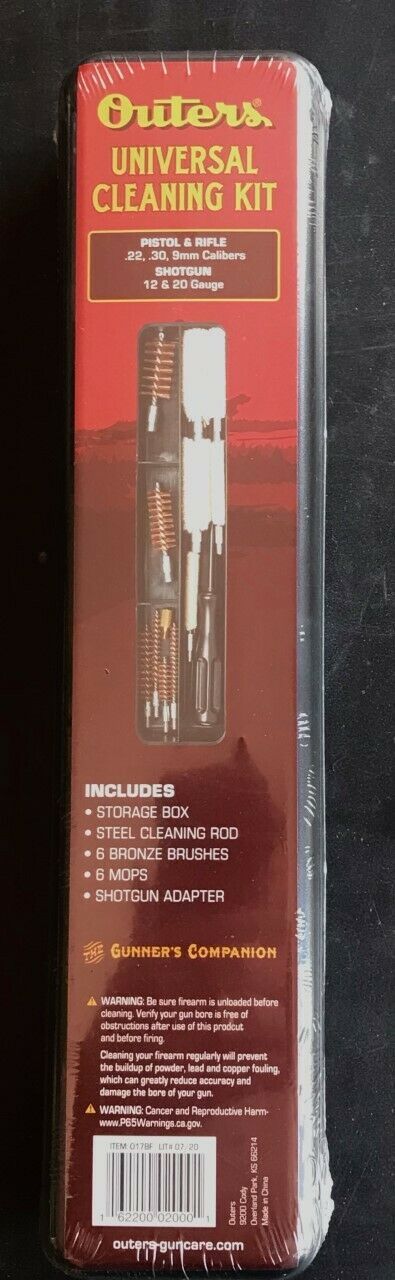 Outers 17 Piece Universal Gun Cleaning Kit 22/30/9mm caliber & 12/20 gauge - £14.10 GBP