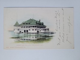 Belle Isle MI Postcard Detroit Boat Club Dock Scenic View 1900 Antique  - $21.04