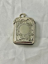 Silver-Plate Match Safe Vesta Case Chatelaine Watch Fob Pendant Antique - £68.92 GBP