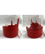 Makers Mark Bourbon Whisky Rocks Glasse Etched Red Wax 8 oz Logo Covered - £17.76 GBP