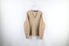 Vintage 70s Streetwear Womens Medium Lambswool Blend Chunky Cable Knit Sweater - £48.19 GBP