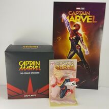 Captain Marvel 3D Comic Standee Loot Crate Brie Larson bonus poster new ... - €11,11 EUR