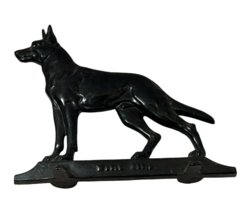 Antique World Radio Davison Cast Iron German Shepherd Doorstop Dog ~ 14&quot; X 12.5&quot; - £202.26 GBP