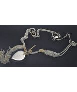 Kenneth Cole Heavy Silver &amp; Gold Tone Multi Strand Necklace with Chunky ... - €16,86 EUR