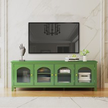 71-inch Stylish TV Cabinet TV Frame TV Stand Solid Wood Frame Antique Green - $410.36